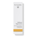 Dr. Hauschka Melissen Tagescreme – weiße Tube mit goldener Linie, weißer Hintergrund – Hautpflege