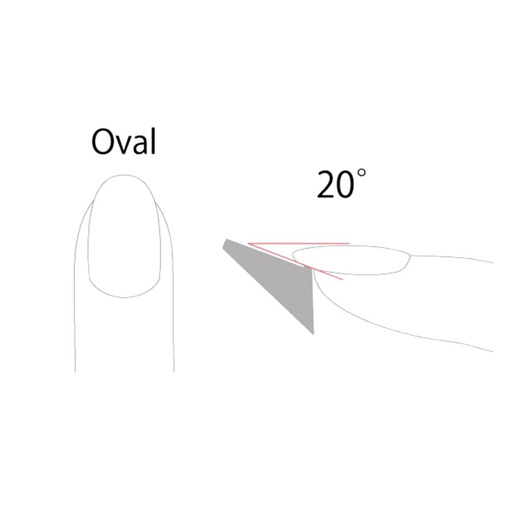 Nagelfeile Oval No.1 – graue Feile, 20° Winkel, weißer Hintergrund – Nagelpflege