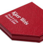 Kjaer Weis Flush & Glow – red textured square compact, white background – face blush