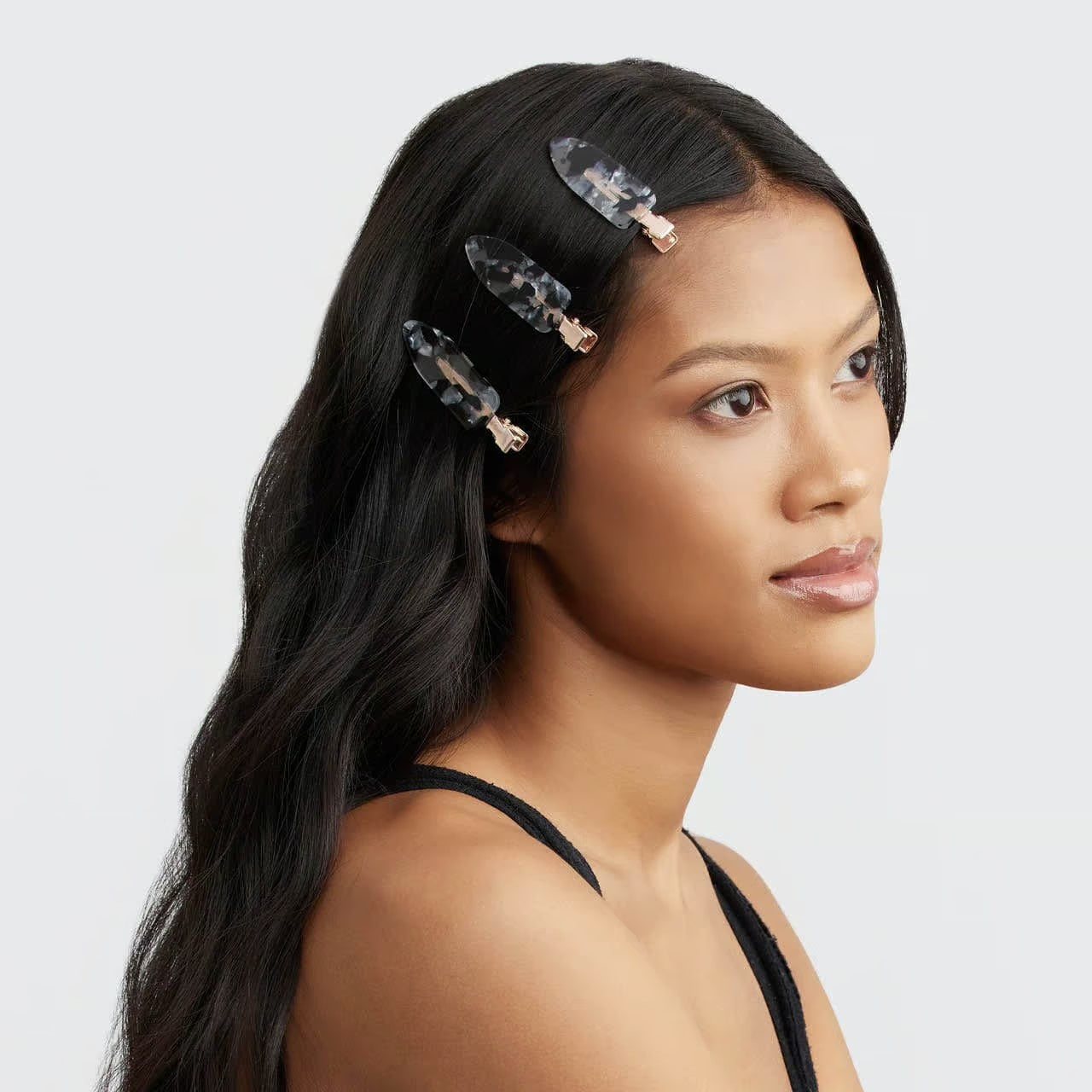 Creaseless Clips Set Black Terrazzo
