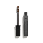 Feather Touch Augenbrauengel Warm Blonde Nachfüllung – schwarze Tube, brauner Pinsel, weißer Hintergrund – Augenbrauenstyling
