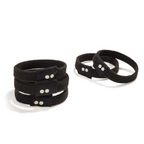 Plastic Free Flat Hair Ties All Black, minimalist design on white background – hair care