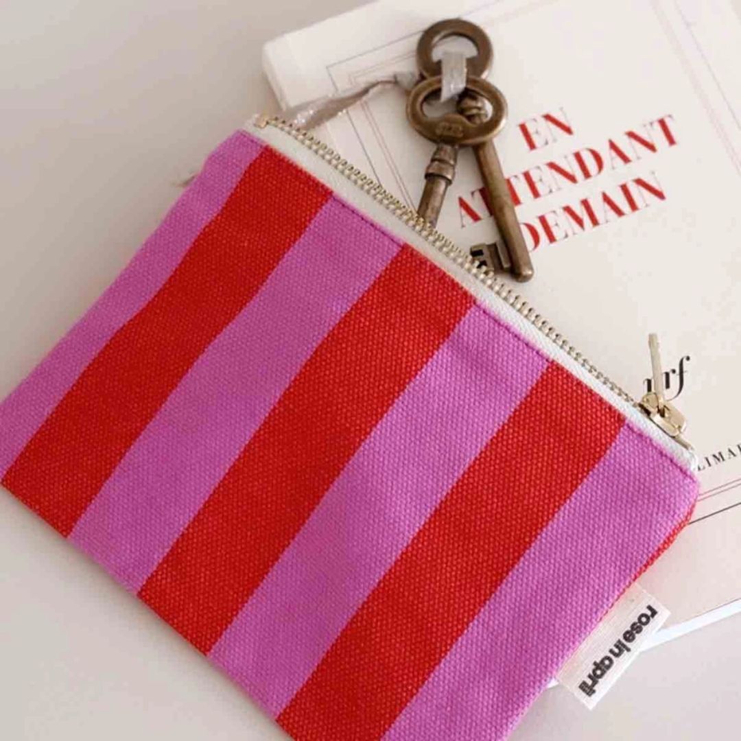 Porte-monnaie Marie Stripes Orchid/red
