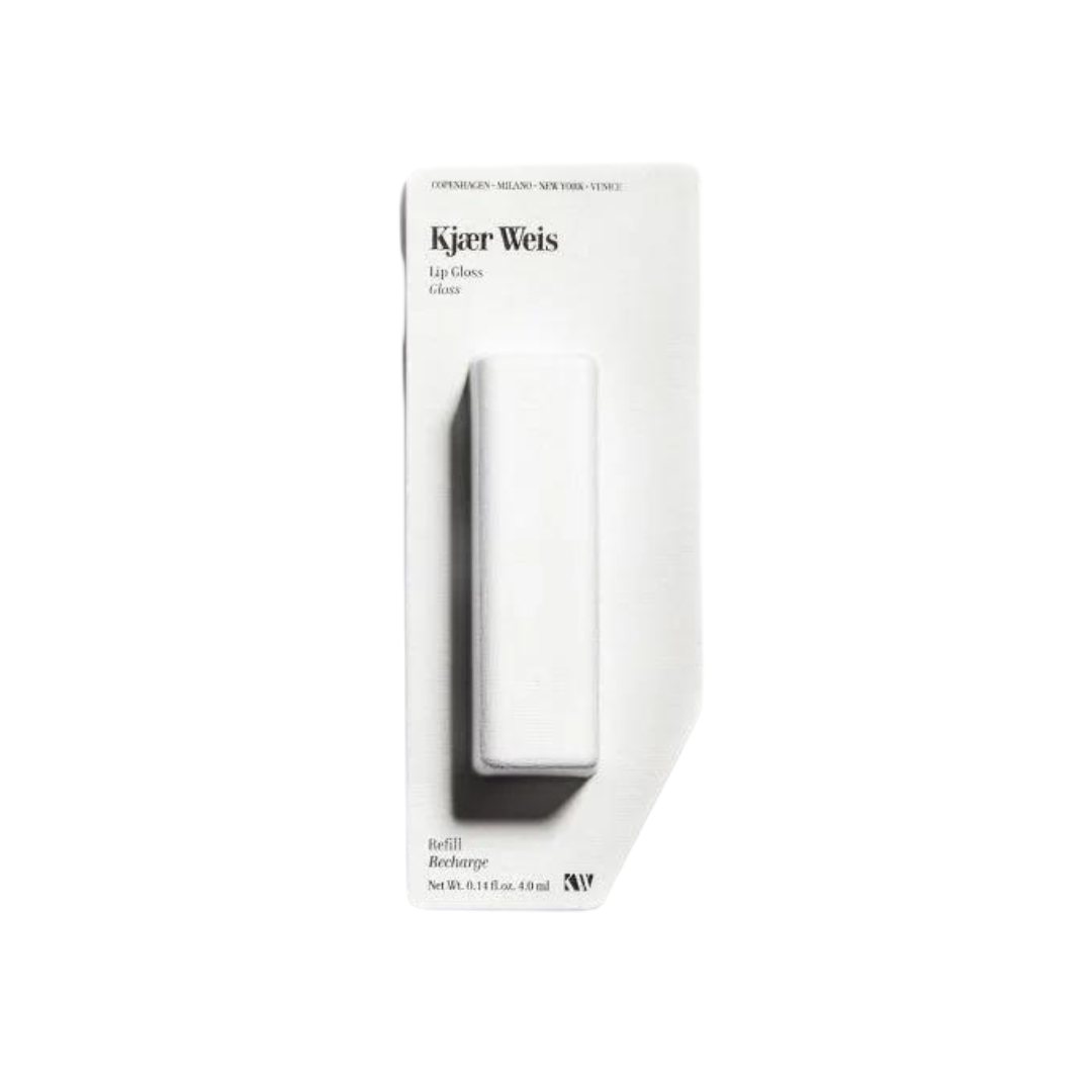 Kjaer Weis Lip Gloss Nachfüllung Faded Raspberry Red – weißes Rechteck 4,0 ml, weißer Hintergrund – Lippenpflege