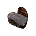 Tortoiseshell Heart Hair Clip – heart-shaped hair clip with tortoiseshell pattern, white background – hair styling