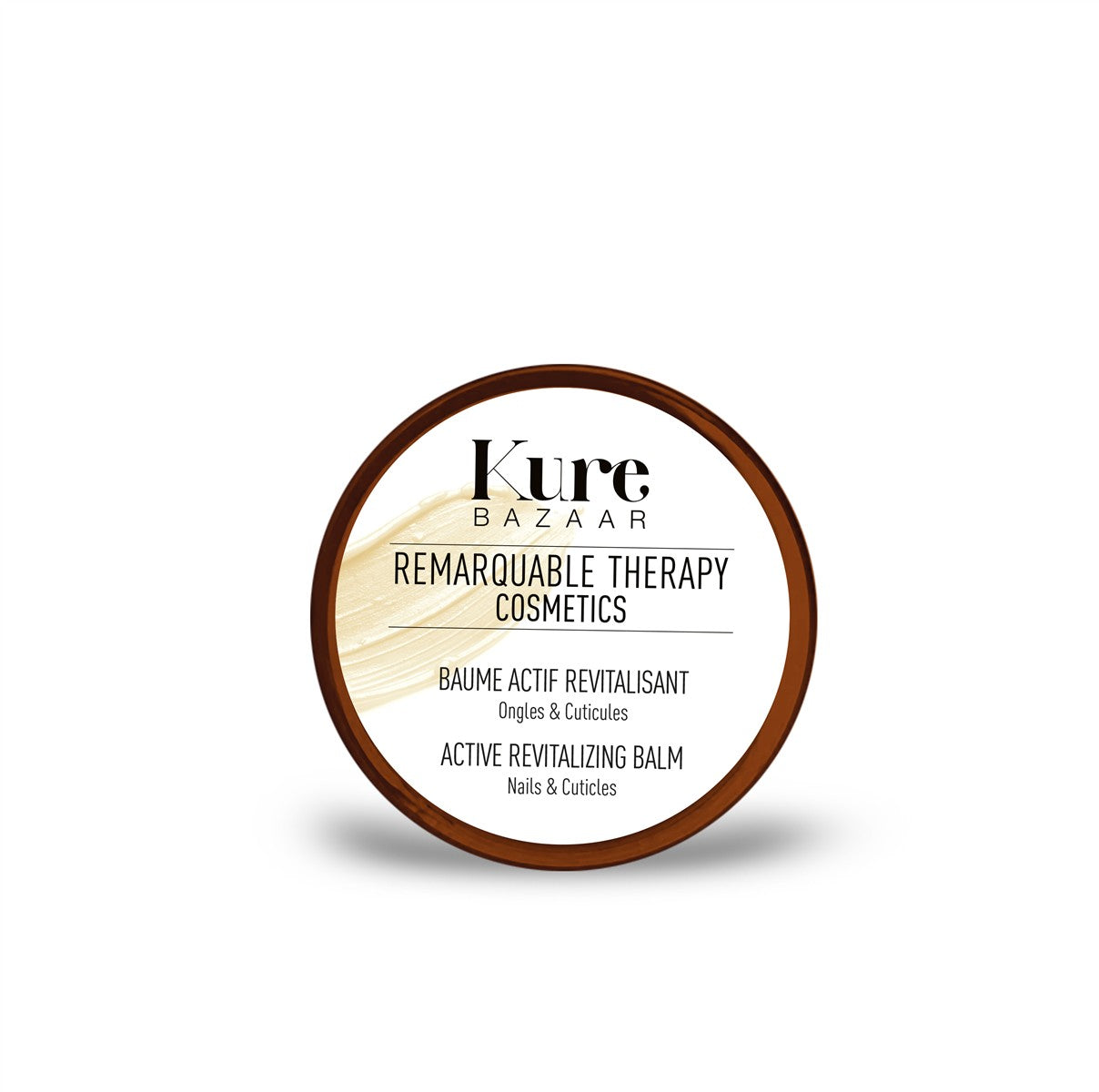 Kure Bazaar Remarquable Therapy Active Revitalizing Balm – brauner Tiegel, weißer Hintergrund – Nagelpflege