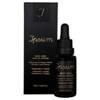 Ipsum Best Skin Face Oil Intense – schwarze Glasflasche 20ml mit Pipettenverschluss, schwarzer Hintergrund – Hautpflege