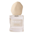 Fascent Radical Softness Eau de Parfum – klares Glasfläschchen 30ml, cremefarbener Steinverschluss, weißer Hintergrund – Parfüm