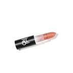 Pssst Lippenstift – schwarzer Tube, transparenter Deckel, nude Farbe, weißer Hintergrund – Make-up
