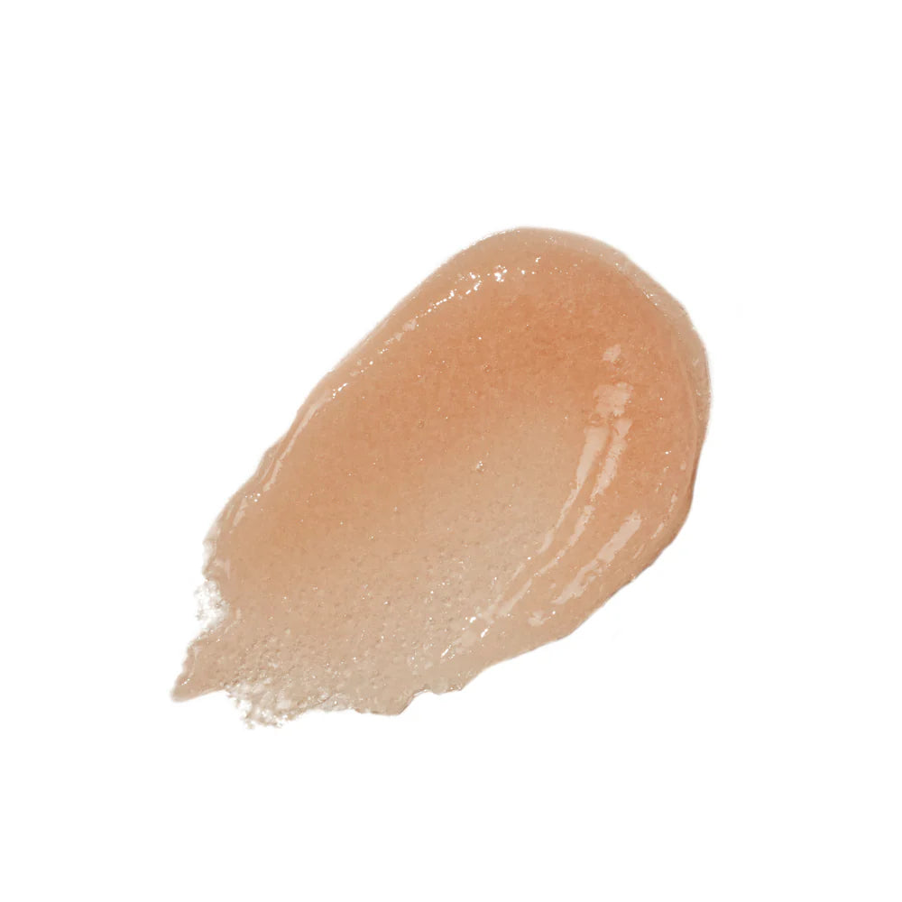 Inner Glow Body Scrub – cremige, perlmuttfarbene Textur auf weißem Hintergrund – Körperpflege
