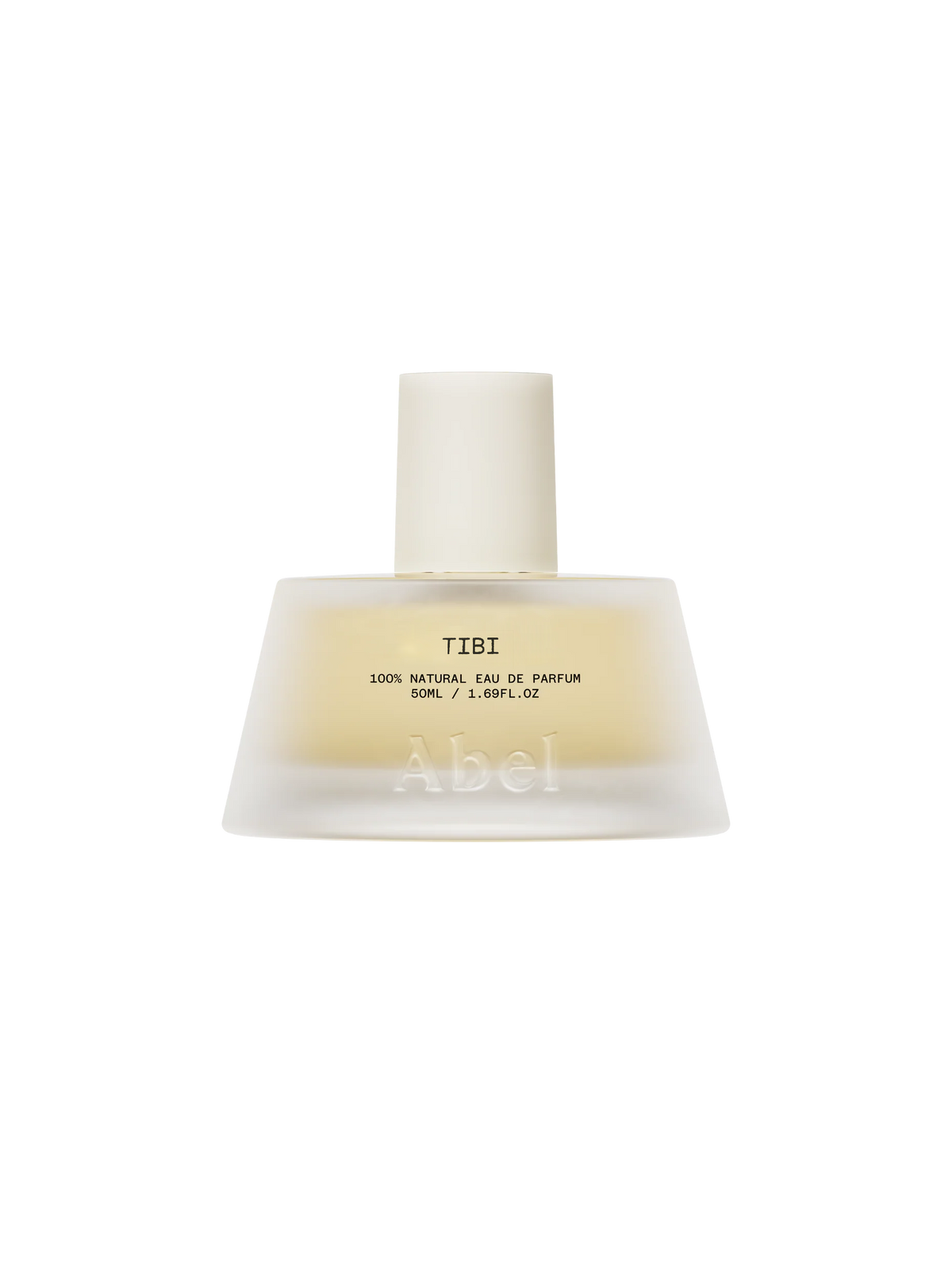 Abel Tibi Eau de Parfum, 50ml matte glass bottle with white, biodegradable cap