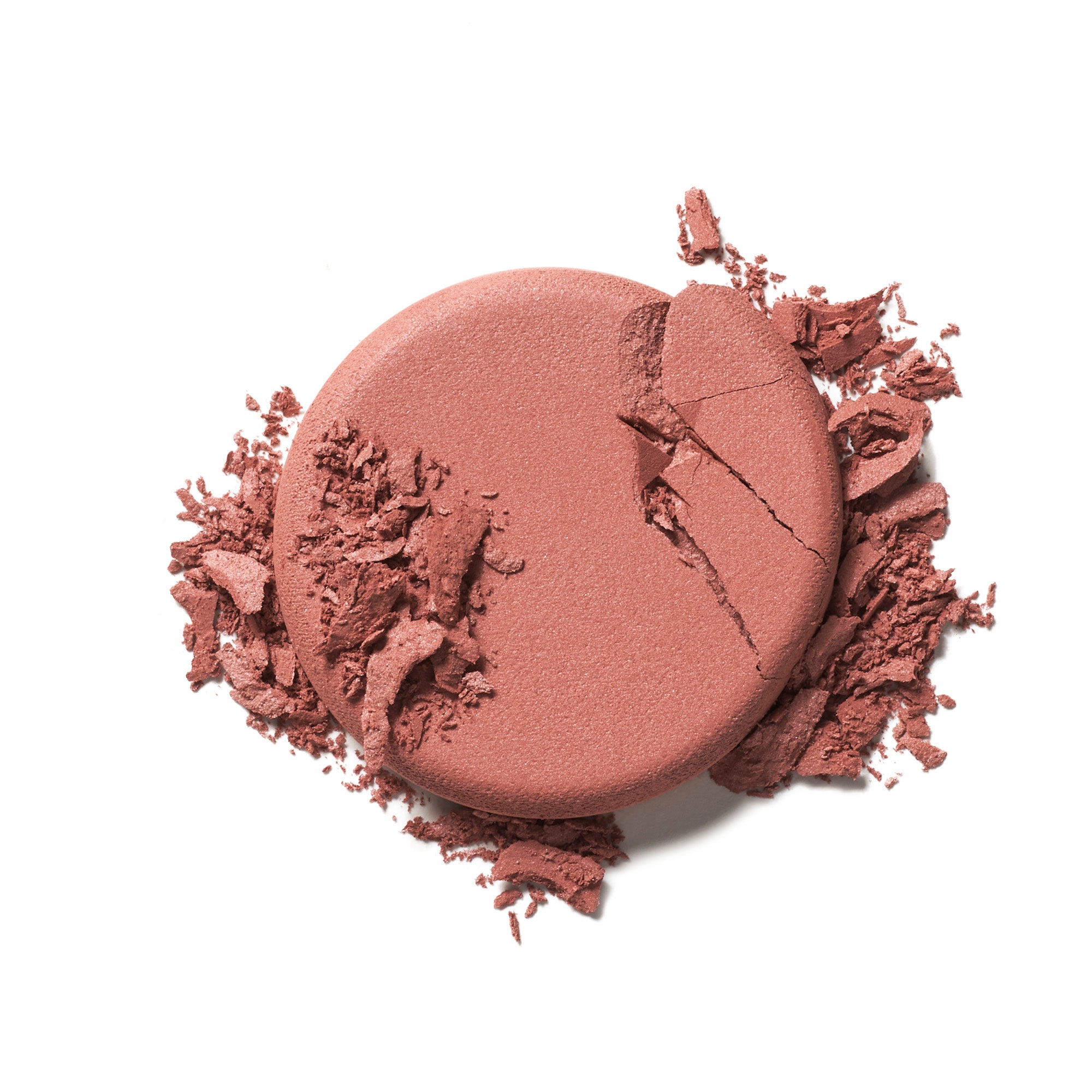 Broken Soft Focus Blurring Blush in dusty rose on a white background, makeup