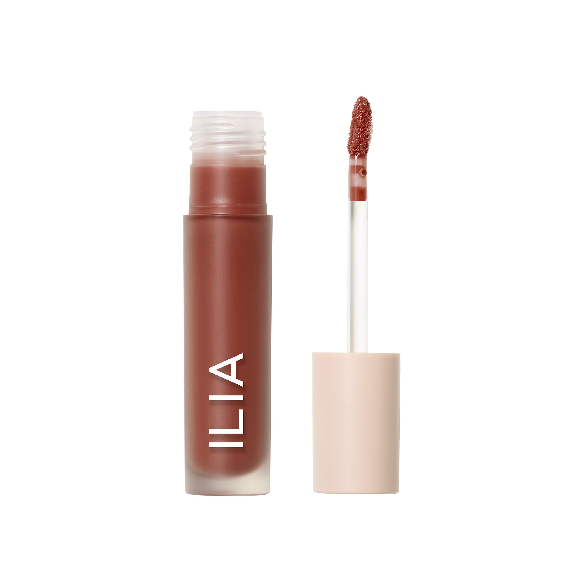 ILIA Overglaze Hydrating Lip Gloss mit hellem Verschluss auf weißem Hintergrund, Lippenpflege