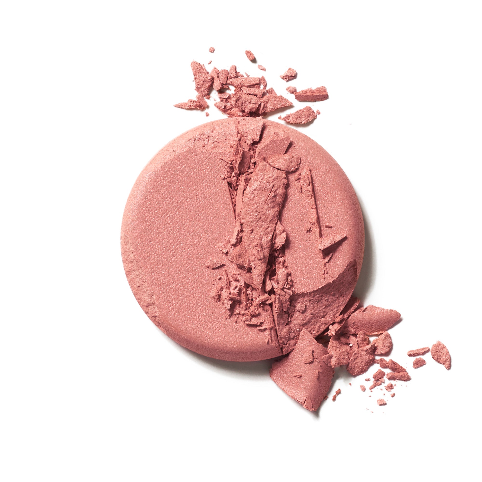 Soft Focus Blurring Blush in rose pressed powder on a white background, makeup cosmetic