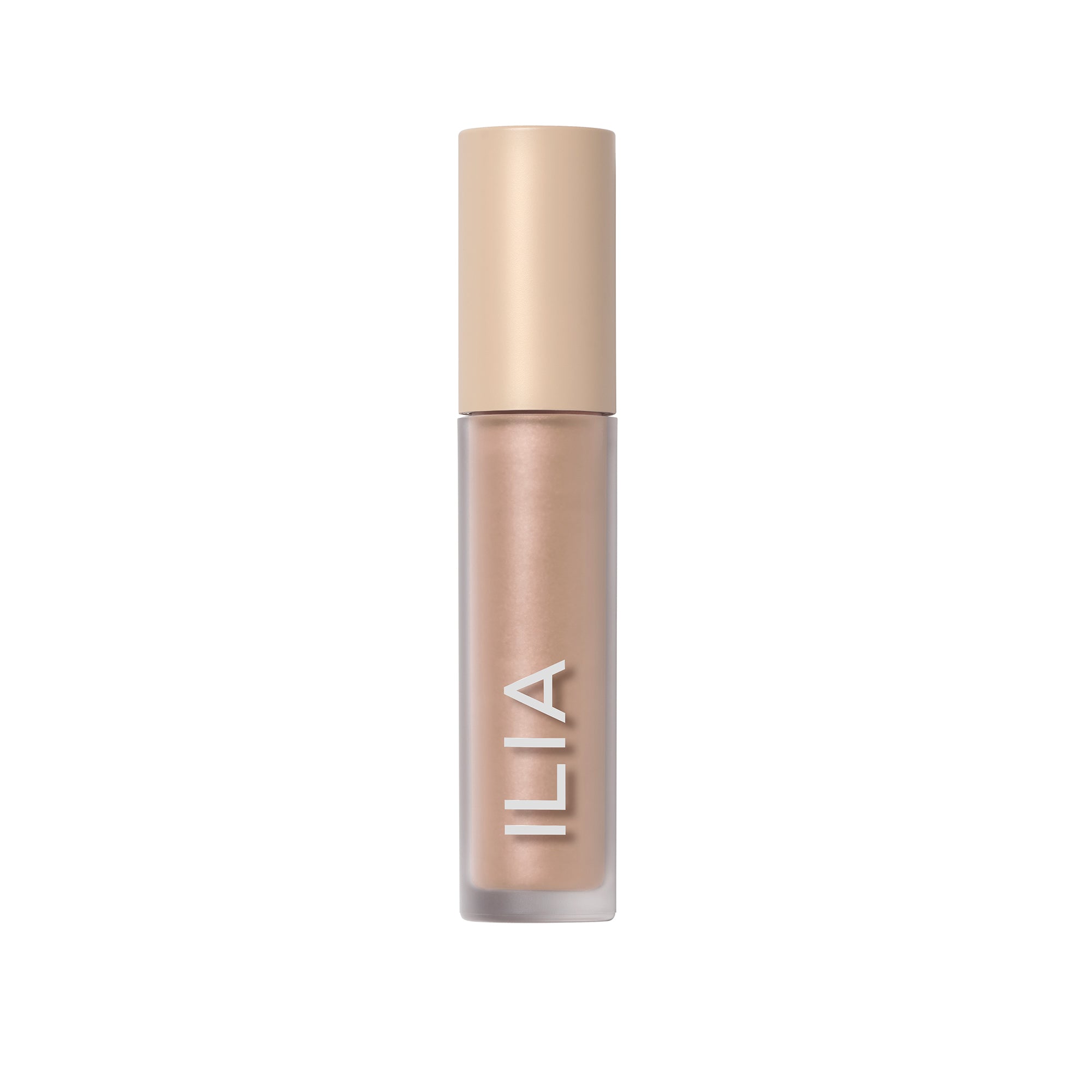 ILIA Liquid Powder Chromatic Eye Tint in einer Tube mit beigem Deckel auf weißem Grund, Lidschatten