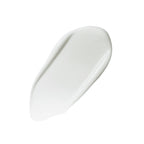 White hand lotion texture on a white background for skin care.