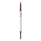 In Full Mikro-tip Brow Pencil von ILIA, weißer Stift mit brauner Spitze und Bürste auf weißem Grund, Augenbrauenstift