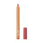 ILIA Lip Sketch Hydrating Crayon, wood-colored pencil with red cap on white background, lip care