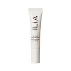 White tube of ILIA Lip Wrap Reviving Balm with white cap on white background, lip care.