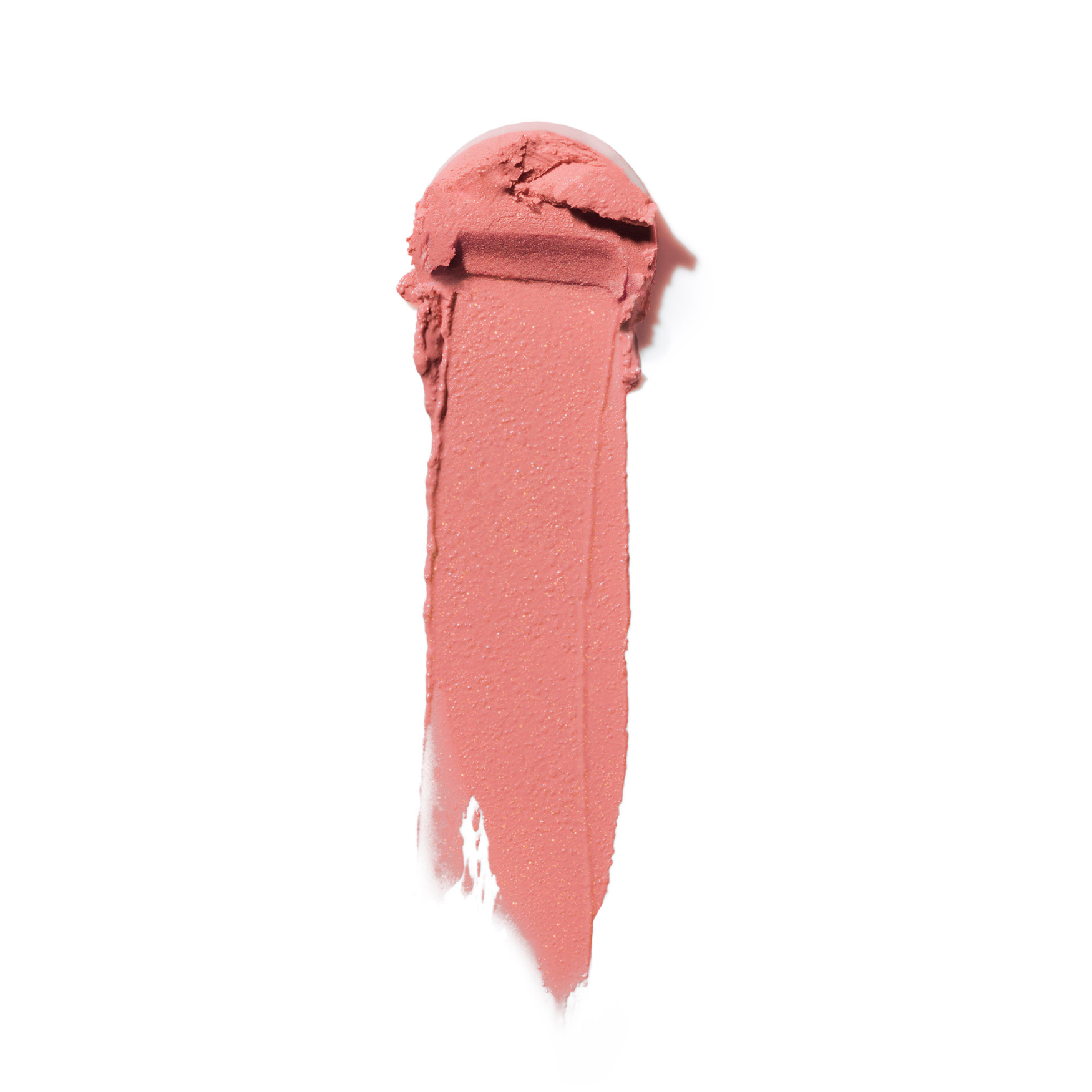 Pink smear of Multi-stick on white background, makeup