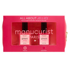 Manucurist All About Jellies Kit featuring two pink nail polish bottles in a pink box, nail care.