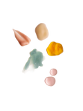 Various colored product textures on a white background