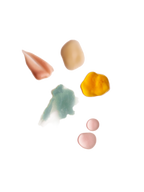 Various colored product textures on a white background