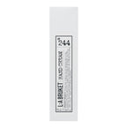 L:A Bruket No. 244 Handcreme in weißer Tube mit schwarzem Verschluss vor weißem Hintergrund, 70 ml, Hautpflege.