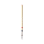 Pure U Soft Lipliner, beige pencil with transparent cap and applicator on white background, lip makeup.