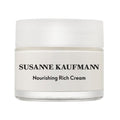 Susanne Kaufmann Nourishing Rich Cream in a white jar with white lid on white background, skin care