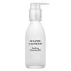 Susanne Kaufmann bottle with pump for Soothing Cleansing Milk on white background, skin care.