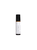 Feeling Fragile essential oil in a brown glass bottle with a black cap on a black background, skin care.