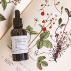 The Witchery CPH Strawberry Seed Hair Oil in a dark glass bottle with a dropper for hair care.