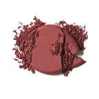 Soft Focus Blurring Blush in deep berry red powder swatch on white background, makeup