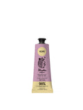 YOPE Saffron & Plum beruhigende Handcreme in einer lila Tube mit schwarzem Verschluss vor weißem Hintergrund, Hautpflege.
