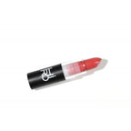 Woop Woop Lippenstift – schwarzer Tube, roter Stift, transparenter Deckel, weißer Hintergrund – Lippenpflege