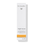 Dr. Hauschka Night Serum – white cardboard packaging 20ml, orange stripe, white background – skin care
