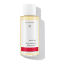 Dr. Hauschka Rosen Bad – durchsichtige Flasche mit weißem Deckel, rotem Streifen, weißem Hintergrund – Badeessenz