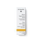 Dr. Hauschka Rosen Tagescreme leicht – weiße Tube 5ml, goldener Streifen, weißer Hintergrund – Gesichtspflege