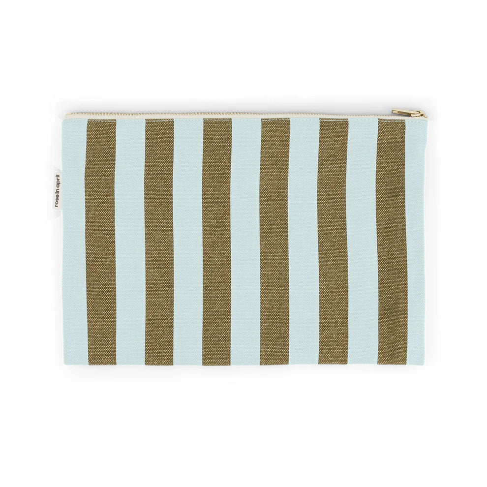 Lili Pouch Stripes Olive/aqua