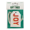 Archivist Geschenkanhänger »Joy« – Letterpress, 3er-Pack, grüner Hintergrund – Geschenkverpackung