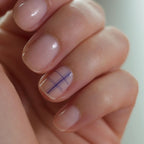 Nail Tattoo Tartan Blau