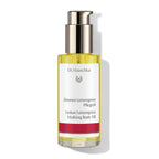 Dr. Hauschka Zitronen Lemongrass Pflegeöl – klares Glasfläschchen mit Pumpverschluss, weiß-rotes Etikett, weißer Hintergrund – Körperpflege