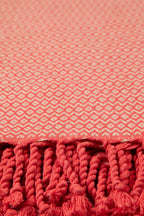Hamamtuch Samos Fuchsia Beige