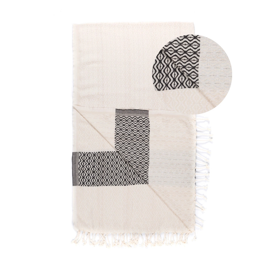 Hamamtuch Damla Schwarz/creme
