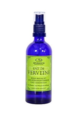 Apothekarium Eau de Verveine – blaue Sprühflasche 100ml, grünes Etikett, weißer Hintergrund – Hautpflege