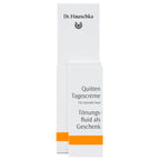 Dr. Hauschka Quince Day Cream + Tinting Fluid – white cardboard packaging with orange stripe, white background – skin care