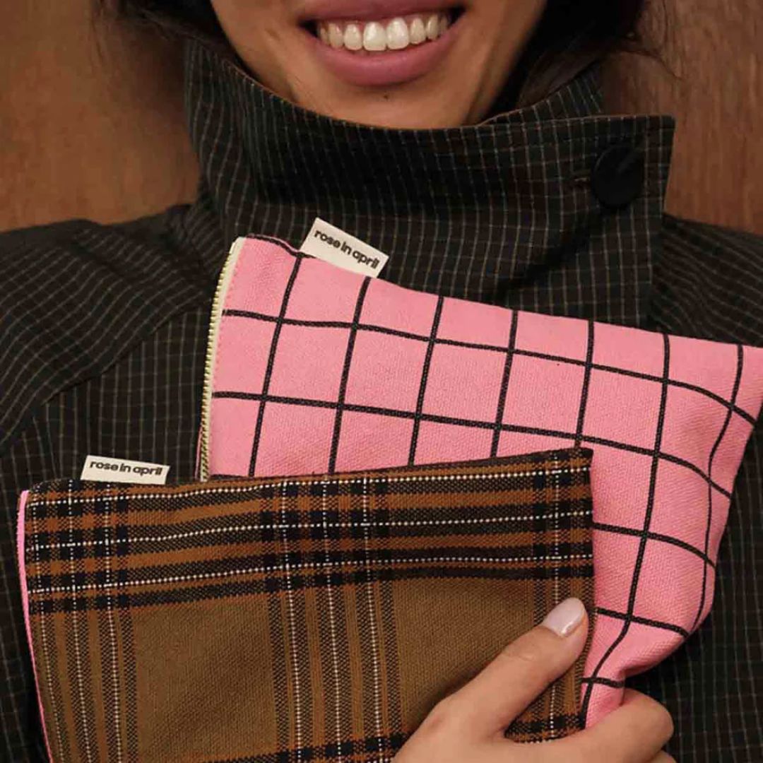 Lili Pouch School Check Funky Pink