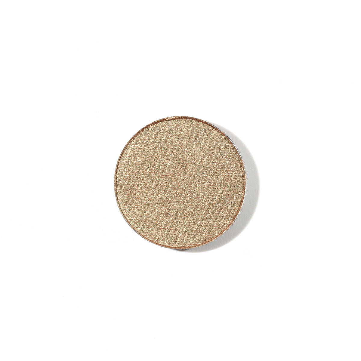 Natural Pressed Eye Shadow 808 Refill – goldener Lidschatten, runder Refill auf weißem Hintergrund – Augenmake-up