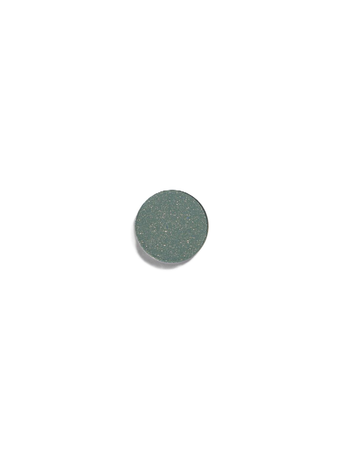 Eye Shadow Green Depth Refill – grüner Lidschatten-Nachfüller, glitzernd, weißer Hintergrund – Augen-Make-up